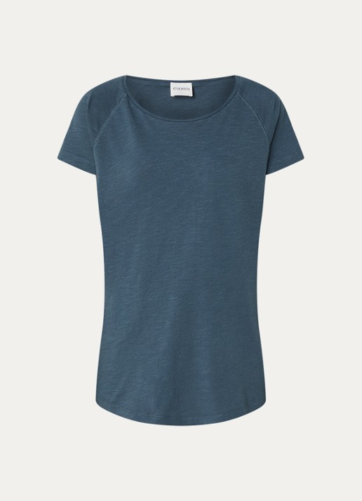 CLOSED T-shirt met stretch - voorkant 2 petrol