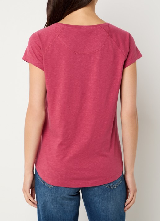 CLOSED T-shirt met stretch - achterkant 4 donkerrood