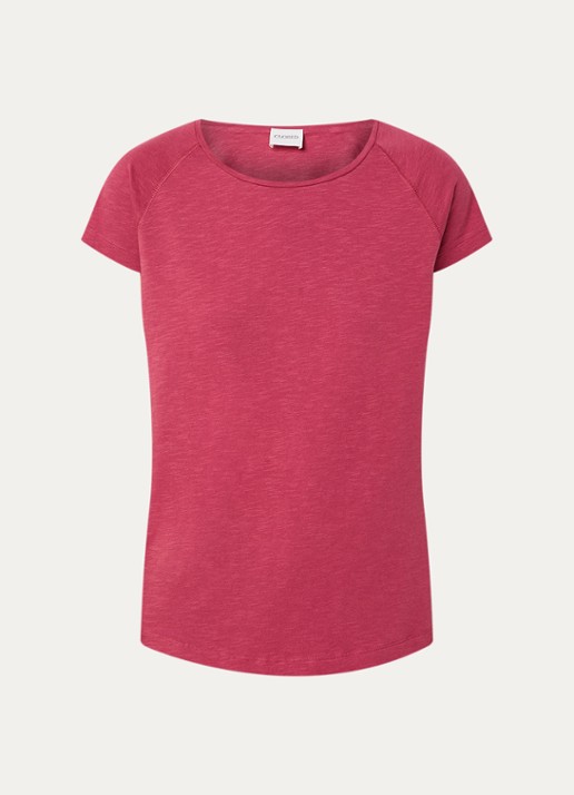 CLOSED T-shirt met stretch - voorkant donkerrood