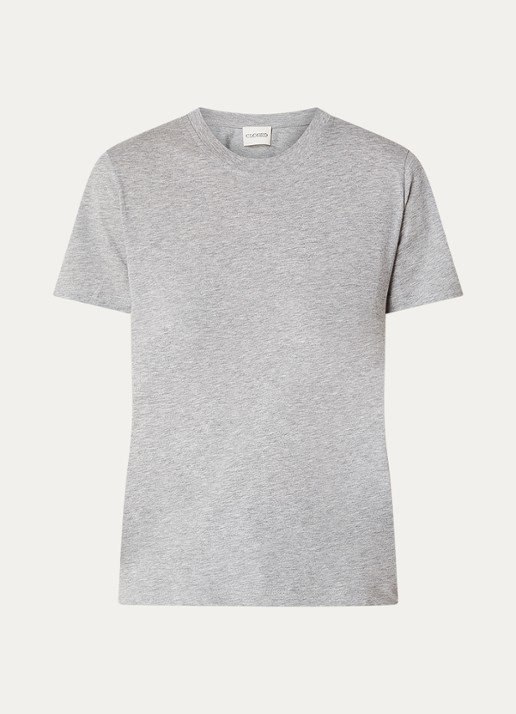 CLOSED T-shirt van  katoen met gemêleerd dessin - voorkant 2 grijsmele