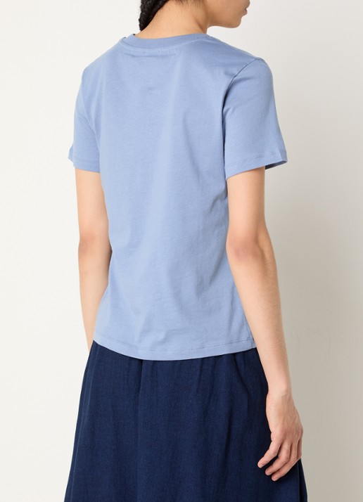 CLOSED T-shirt van  katoen met gemêleerd dessin - achterkant 3 indigo
