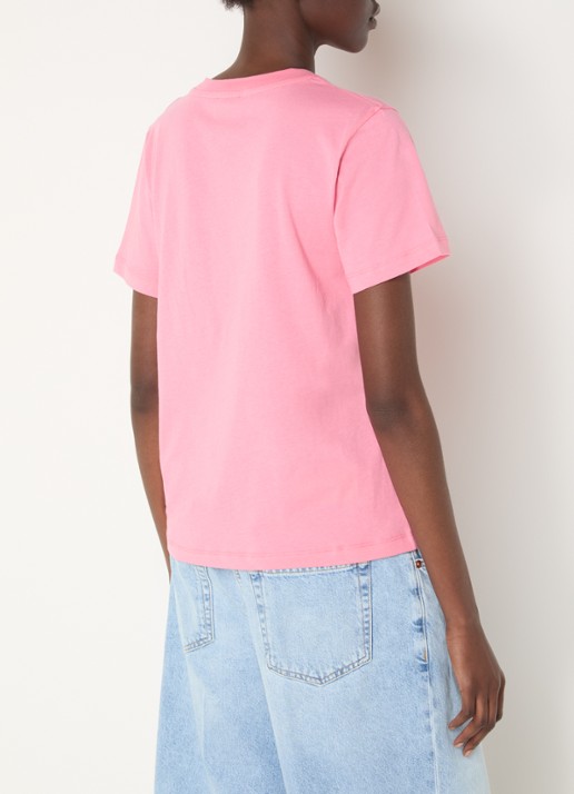 CLOSED T-shirt van  katoen met gemêleerd dessin - achterkant roze