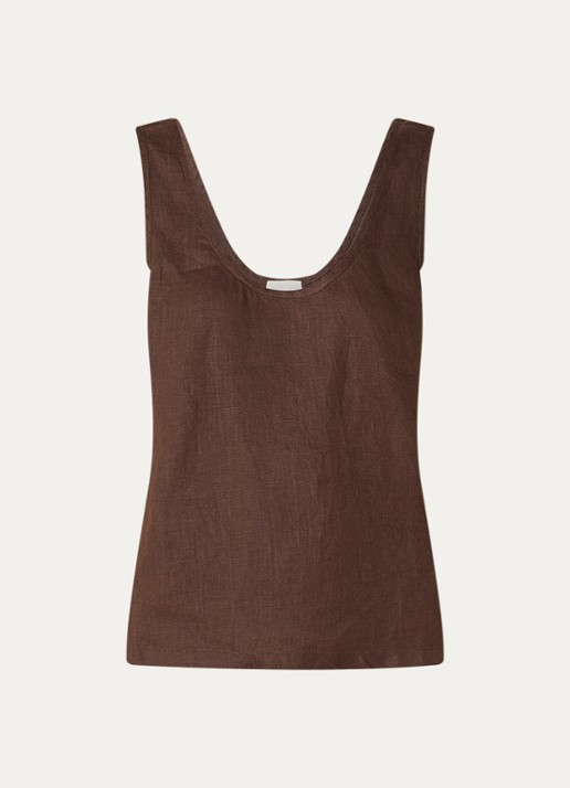 CLOSED Tanktop van linnen - voorkant 3 bruin