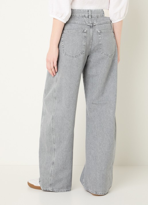 CLOSED Tori-X high waist wide leg jeans met gekleurde wassing - achterkant 4 grijs