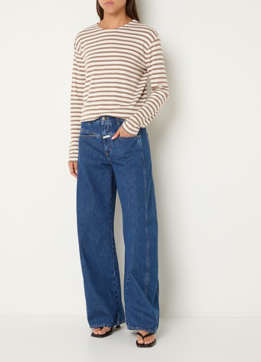 CLOSED Tori-x high waist wide leg jeans met steekzakken  - voorkant 4 indigo