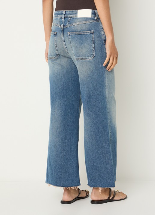 CLOSED Wera cropped high waist flared jeans met destroyed afwerking - achterkant 3 indigo
