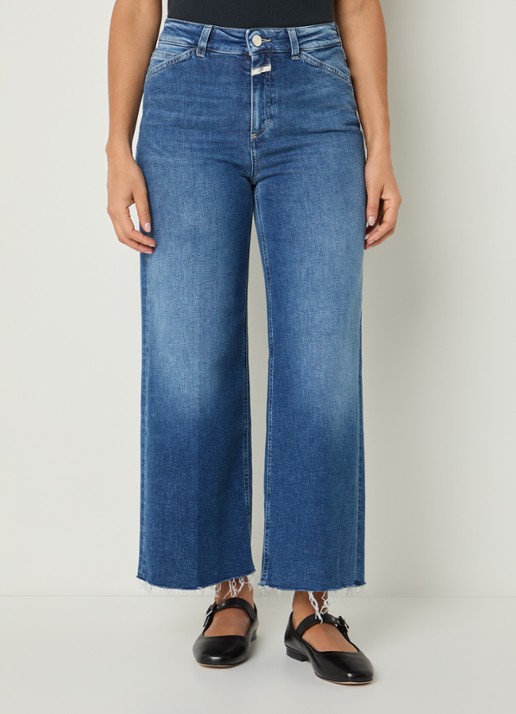 CLOSED Wera mid waist wide leg cropped jeans met lichte wassing