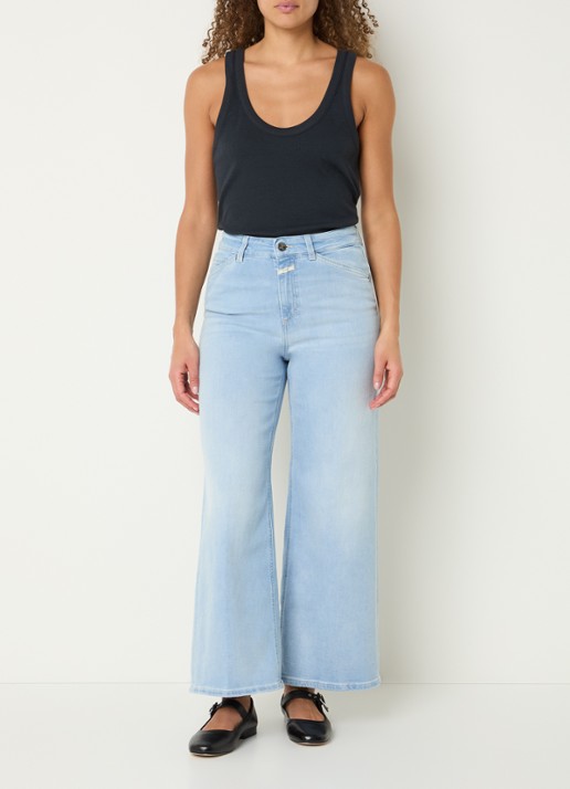 CLOSED Wera mid waist wide leg jeans met medium wassing - voorkant 2 indigo