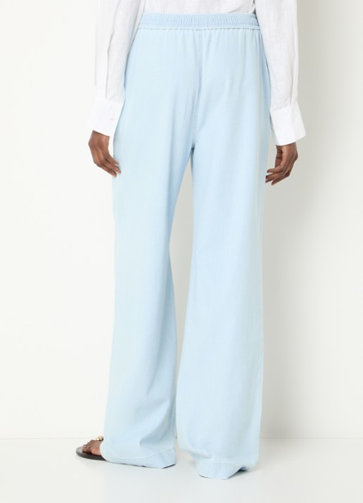 CLOSED Winona mid waist wide leg jeans met lichte wassing  - achterkant 4 indigo