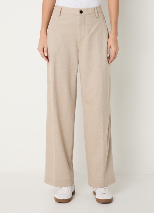 CLOSED Wrenna high waist straight fit pantalon van wol met steekzakken