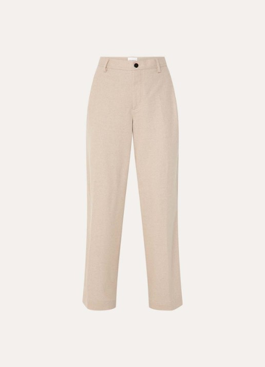 CLOSED Wrenna high waist straight fit pantalon van wol met steekzakken - voorkant 2 beige
