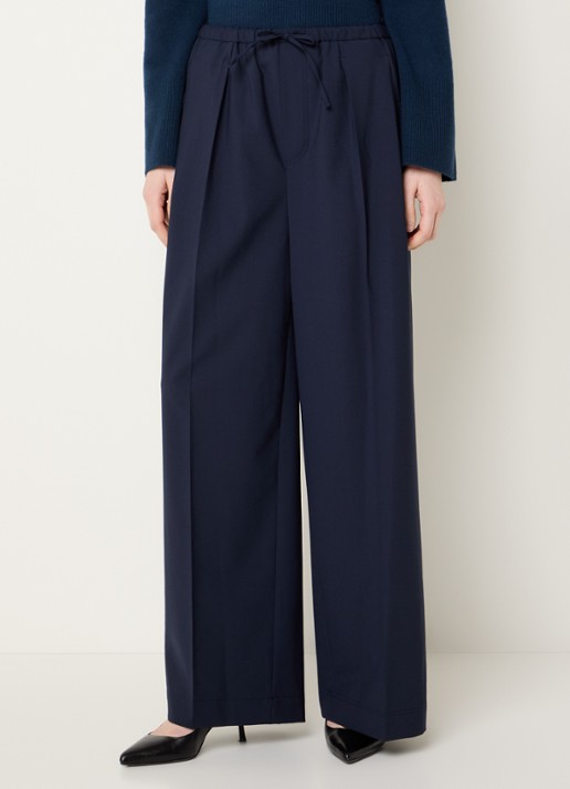 CLOSED Wynston high waist wide fit pantalon in wolblend met steekzakken