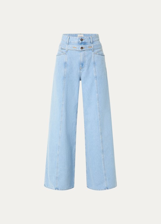 CLOSED Zoya-X high waist wide leg jeans met lichte wassing - voorkant 3 lichtblauw