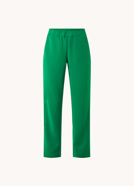 Co'Couture Amira high waist straight fit pantalon met steekzakken - voorkant 3 groen