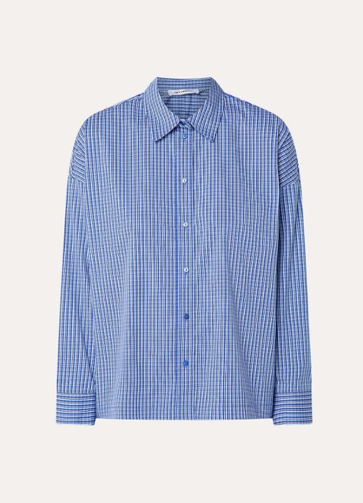 Co'Couture Aniza blouse met streepprint - voorkant royalblauw
