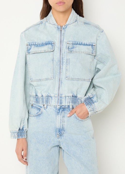 Co'Couture Arona bobmerjack van denim met klepzakken
