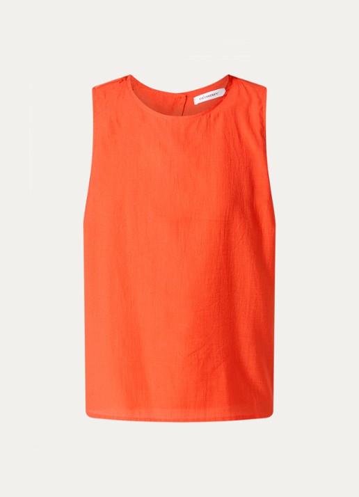 Co'Couture Aura A-lijn top met rugdecolleté  - voorkant orange