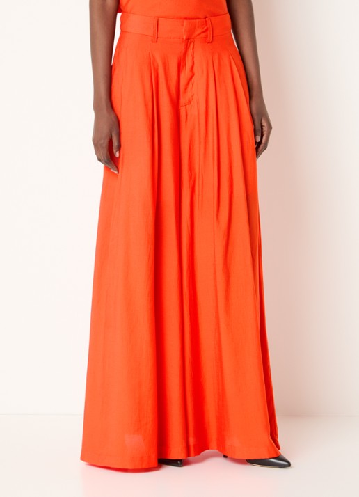 Co'Couture AuraCC LL high waist wide fit palazzo broek met steekzakken
