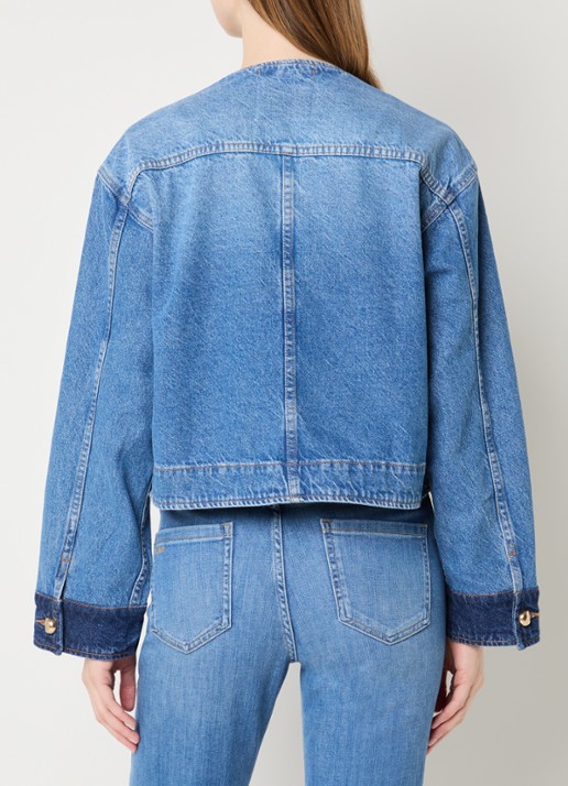 Co'Couture Bilbao spijkerjas met steekzakken en ronde hals - achterkant 2 indigo