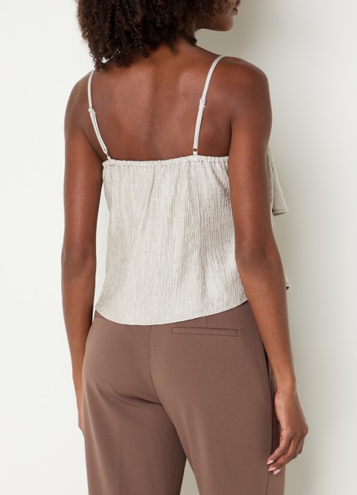 Co'Couture Chercc top met metallic finish - achterkant 4 zilver