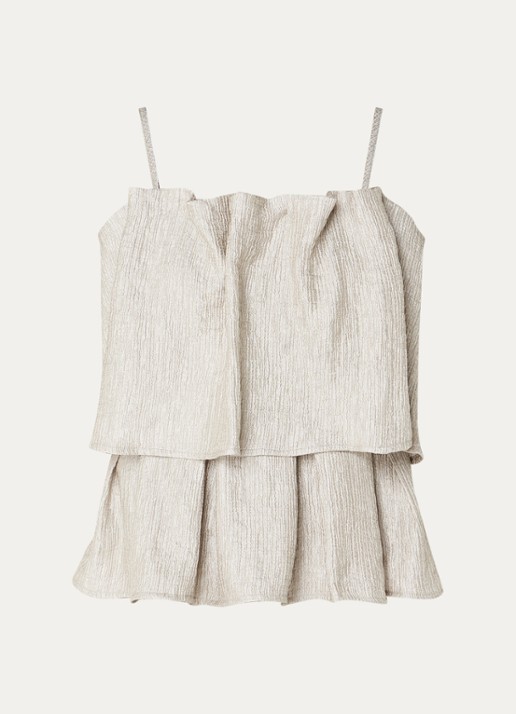 Co'Couture Chercc top met metallic finish - voorkant zilver