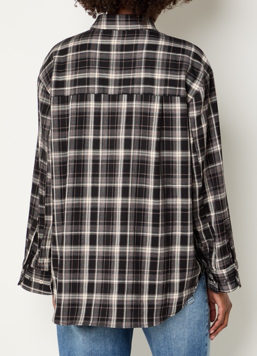 Co'Couture Dagnycc blouse met ruitdessin - achterkant zwart
