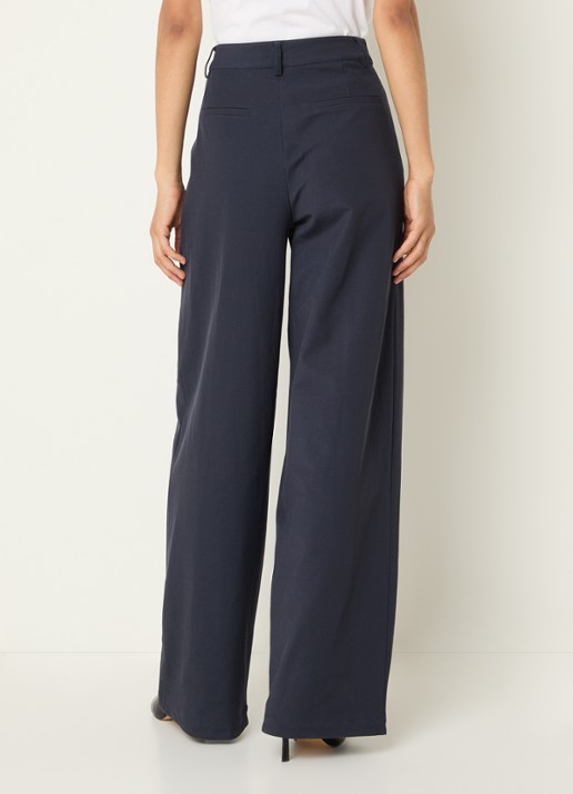Co'Couture Demi high waist wide fit pantalon met steekzakken - achterkant 4 blauw