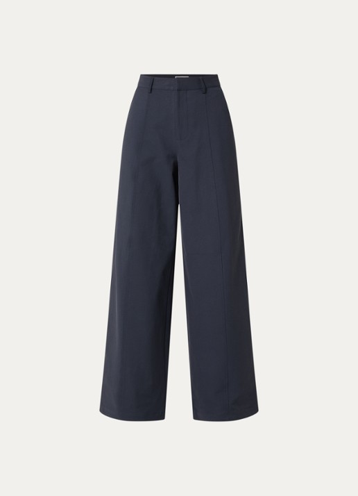 Co'Couture Demi high waist wide fit pantalon met steekzakken - voorkant 2 blauw