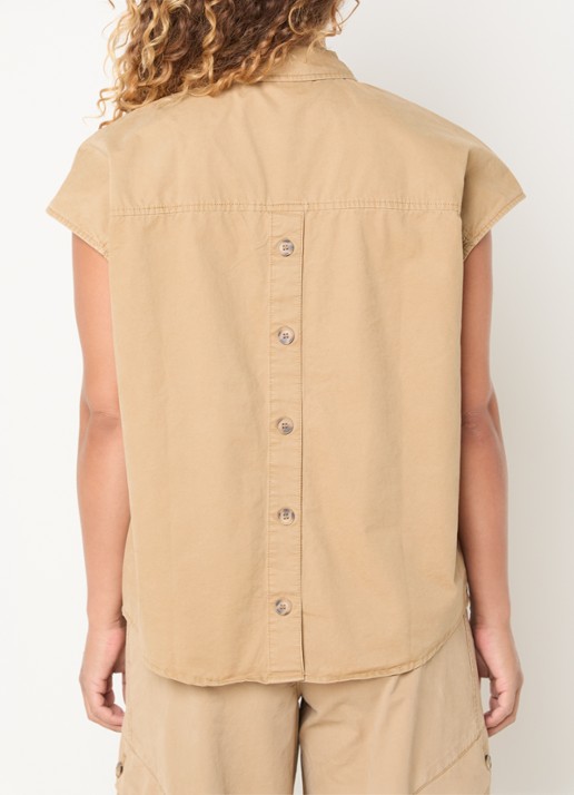 Co'Couture Evelyn mouwloze blouse met borstzak