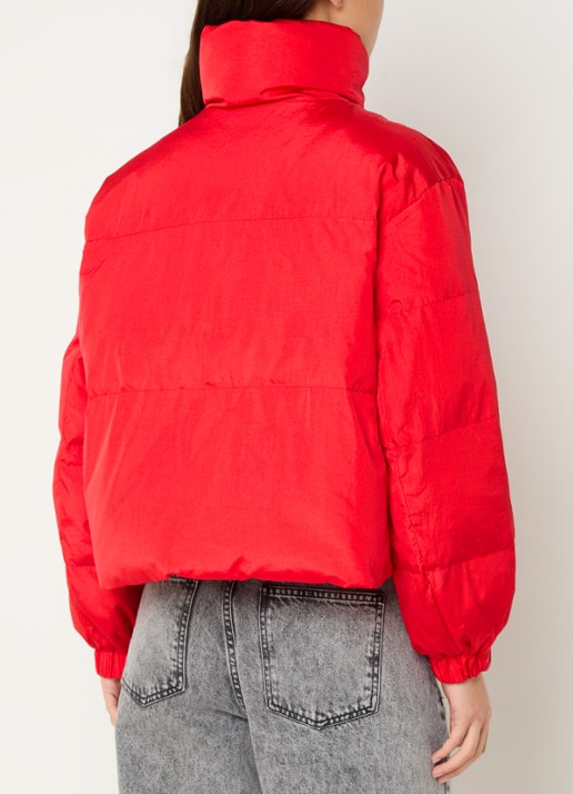 Co'Couture Frosty puffer jack met ritszakken - achterkant rood