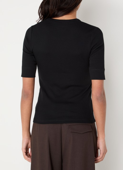 Co'Couture Granny ribgebreide top  - achterkant 4 zwart