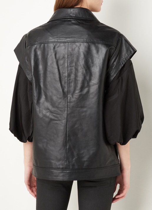 Co'Couture Harvie gilet van lamsleer met steekzakken - achterkant 2 zwart