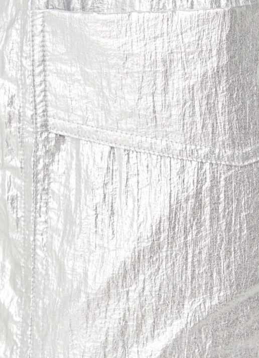 Co'Couture High waist straight fit cargobroek met metallic finish - detail 2 zilver