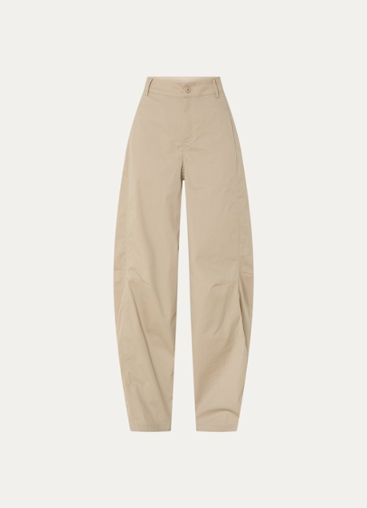 Co'Couture High waist wide fit chino met steekzakken - voorkant 3 beige