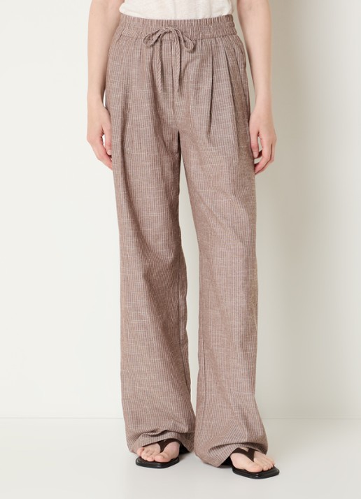 Co'Couture Jihocc high waist loose fit broek met streepprint