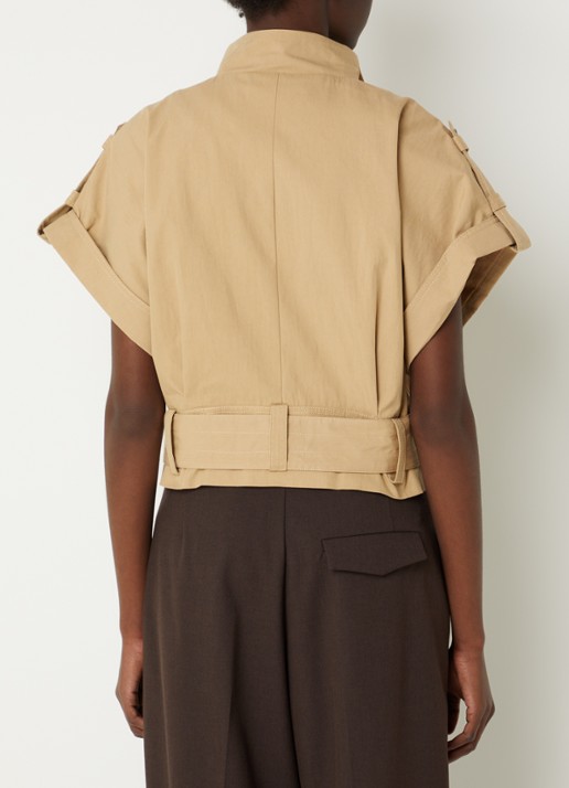 Co'Couture Kesha gilet met strikceintuur - achterkant 3 beige