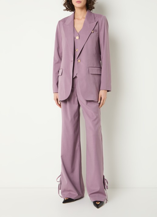 Co'Couture Liam blazer in wolblend met zijsplitten - voorkant 2 oudroze