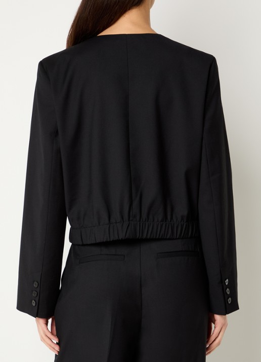 Co'Couture Matty cropped jack met steekzakken - achterkant zwart