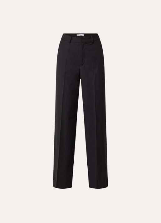 Co'Couture Matty high waist straight fit pantalon - voorkant 2 zwart