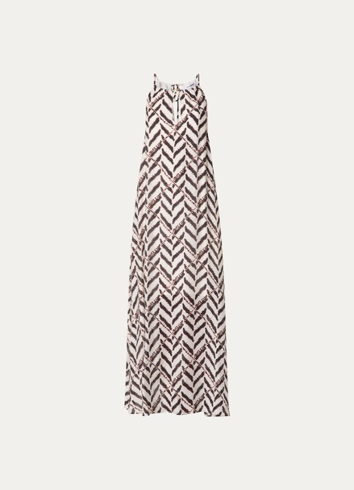 Co'Couture Memphis A-lijn maxi jurk met print  - voorkant zwart