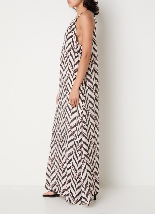 Co'Couture Memphis A-lijn maxi jurk met print  - voorkant 2 zwart