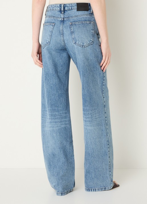 Co'Couture Mid waist flared jeans met medium wassing - achterkant 5 indigo