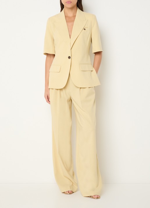 Co'Couture Nilan blazer met klepzakken - voorkant 2 geel