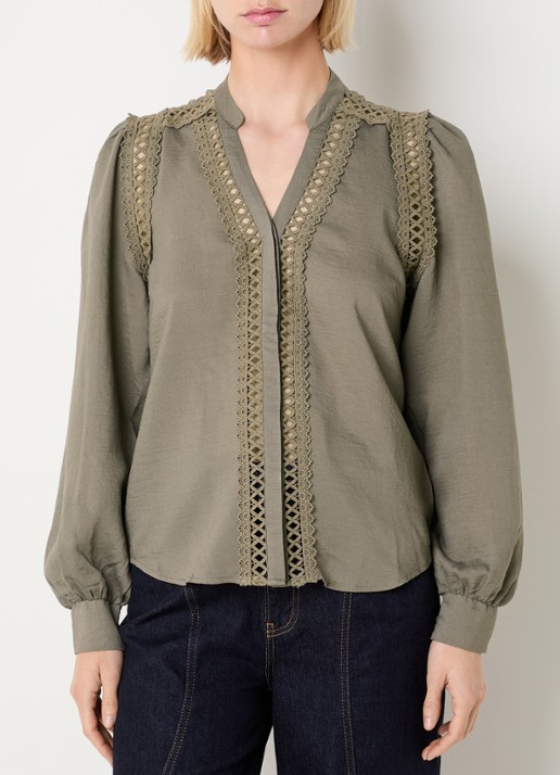 Co'Couture Notis blouse met opengewerkt dessin