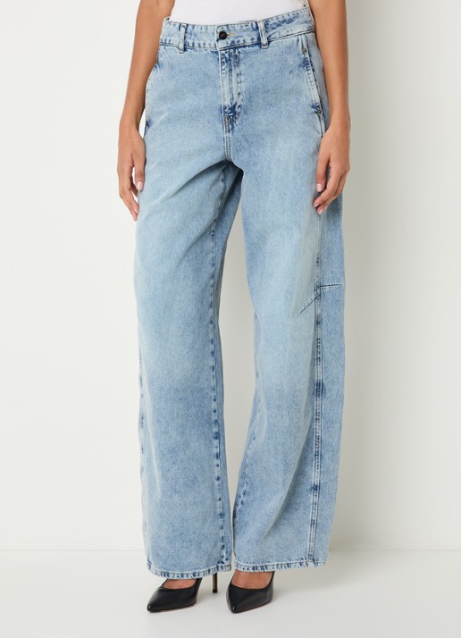 Co'Couture Pancy high waist wide leg jeans met lichte wassing