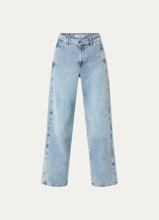 Co'Couture Pancy high waist wide leg jeans met lichte wassing - voorkant 3 indigo