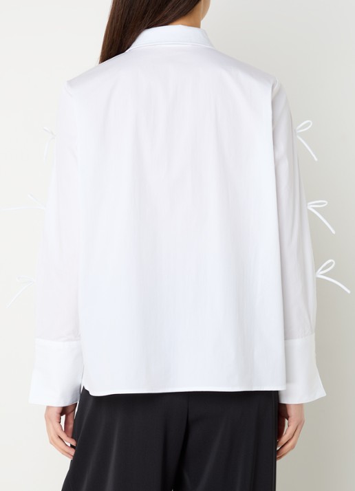Co'Couture Poppy blouse met strikdetail  - achterkant 4 wit