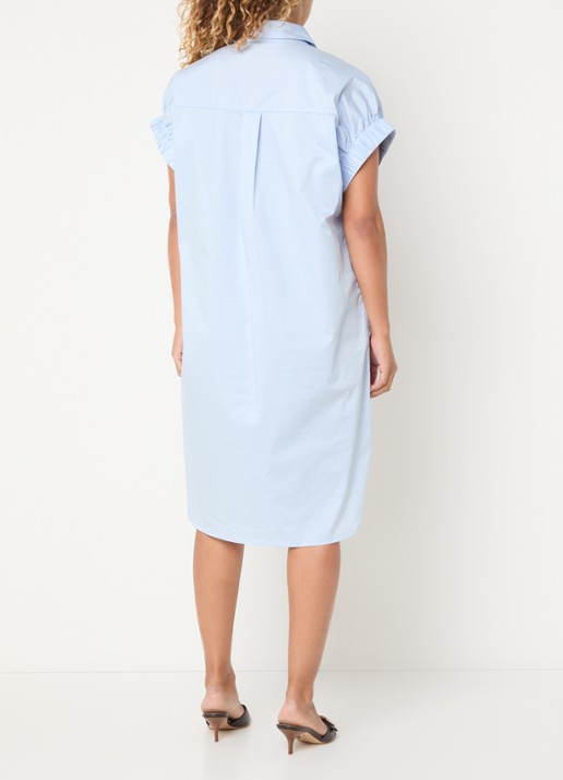 Co'Couture PoppyCC midi blousejurk met split - achterkant 4 lichtblauw