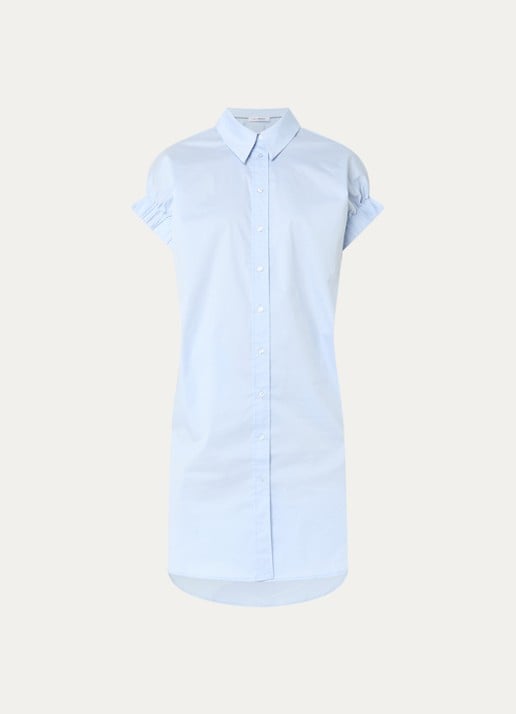 Co'Couture PoppyCC midi blousejurk met split - voorkant lichtblauw