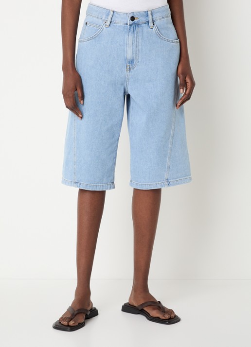 Co'Couture SharonCC high waist straight leg korte broek van denim met lichte wassing